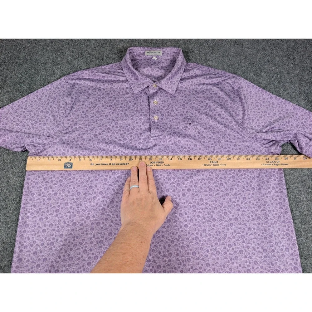 Peter Millar Summer Comfort Polo Shirt‎ Mens XL Purple Haze Jimi Hendrix w/Logo